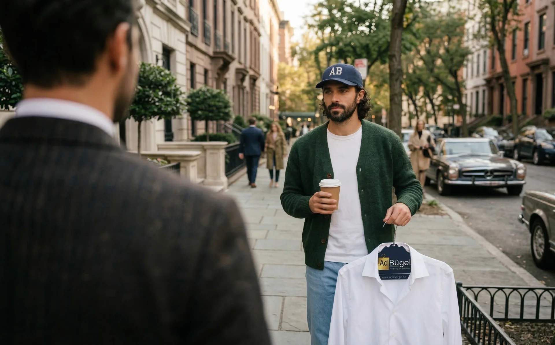 Textilreinigung mit Kleiderbügeln - AdBügel Werbenetzwerk