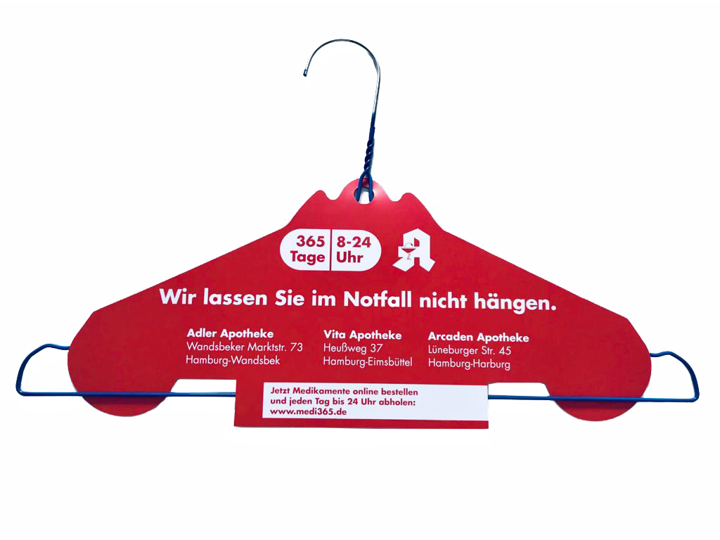 Kleiderbügelwerbung Flyer von Vita Apotheke Kleiderbügelwerbung Flyer von Vita Apotheke